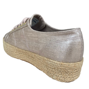 Superga scarpa sneakers da donna con zeppa 2790 Lino ROPE S00BND0 238 beige
