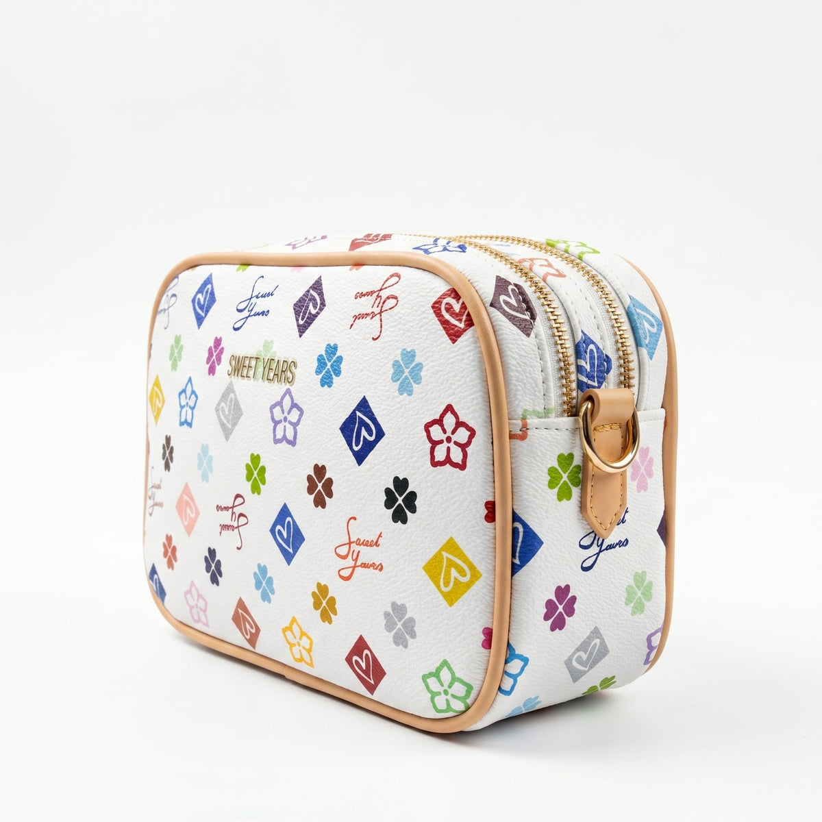 Sweet Years Camera Bag in Ecopelle con Stampa Monogram