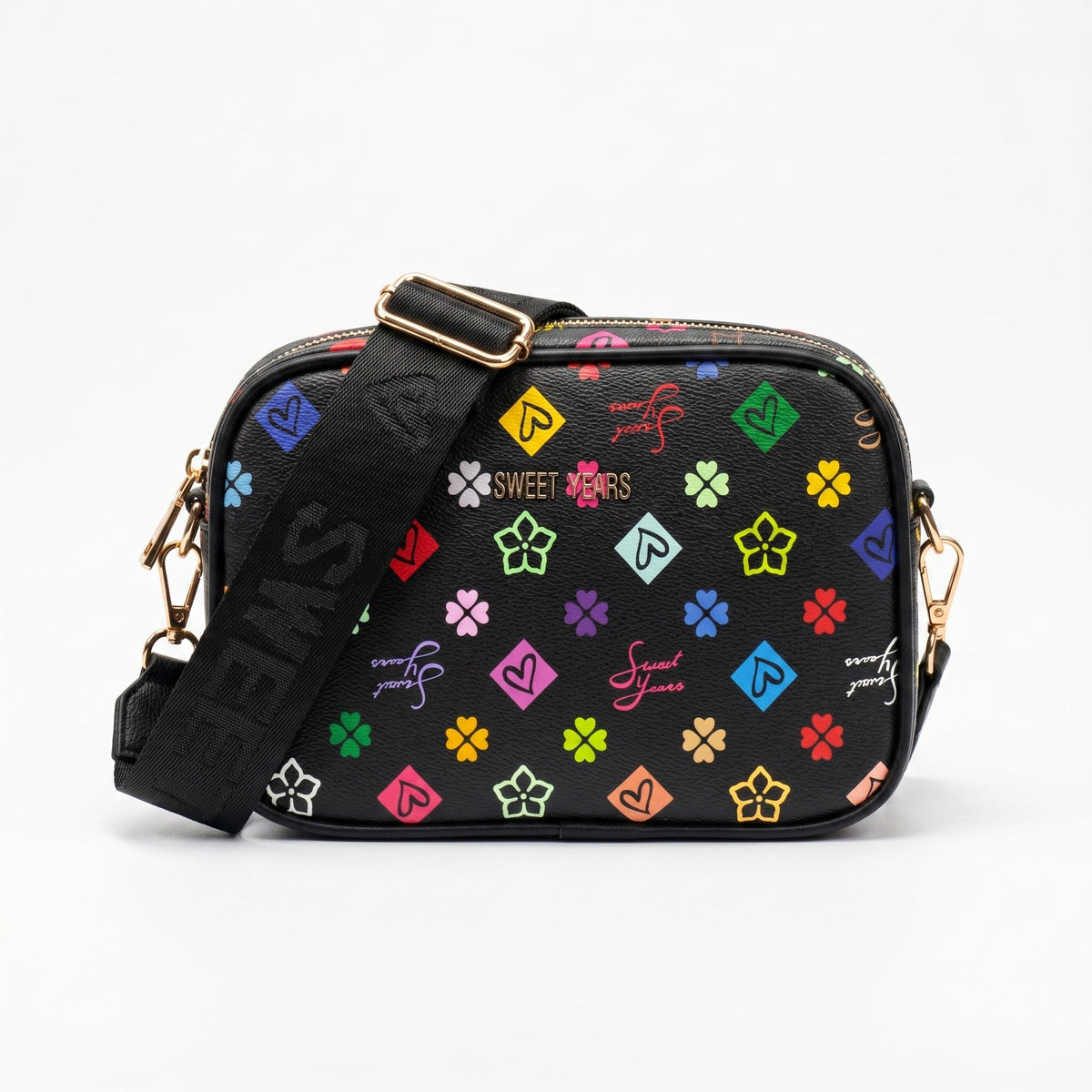 Sweet Years Camera Bag in Ecopelle con Stampa Monogram