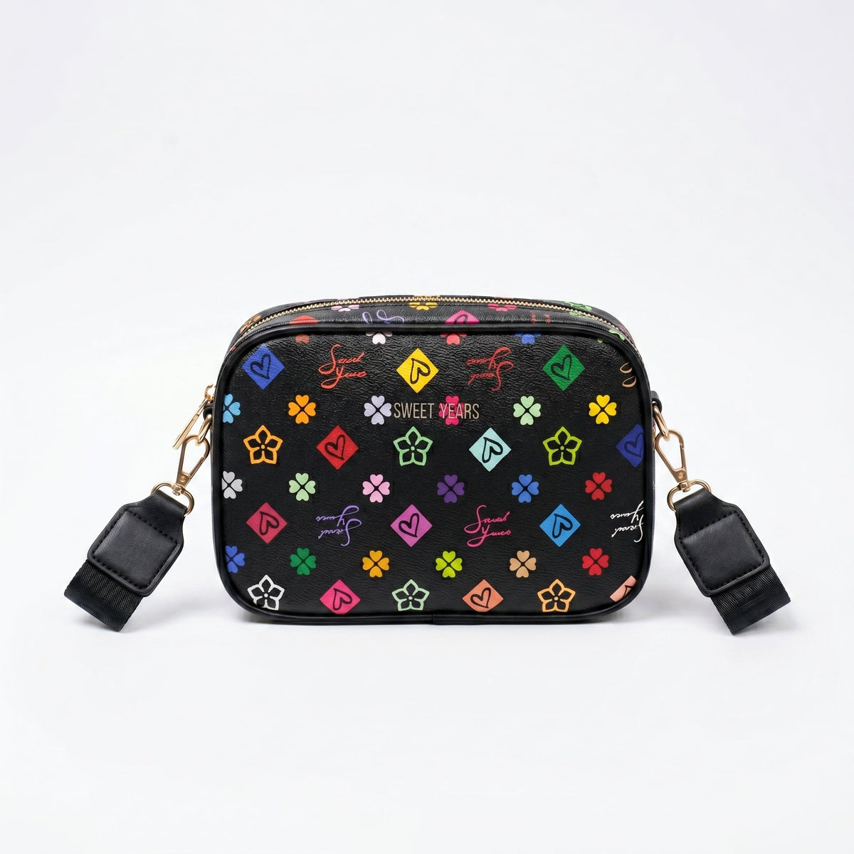 Sweet Years Camera Bag in Ecopelle con Stampa Monogram