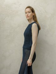 Cotton Cable Knit Tank Top