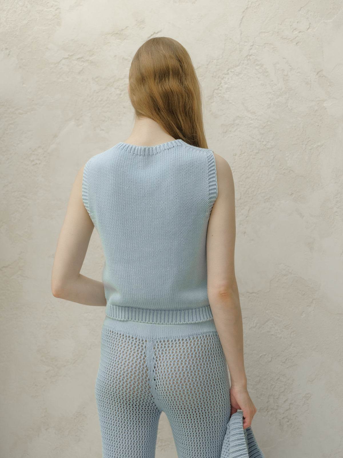 Cotton Cable Knit Tank Top