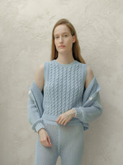 Cotton Cable Knit Tank Top