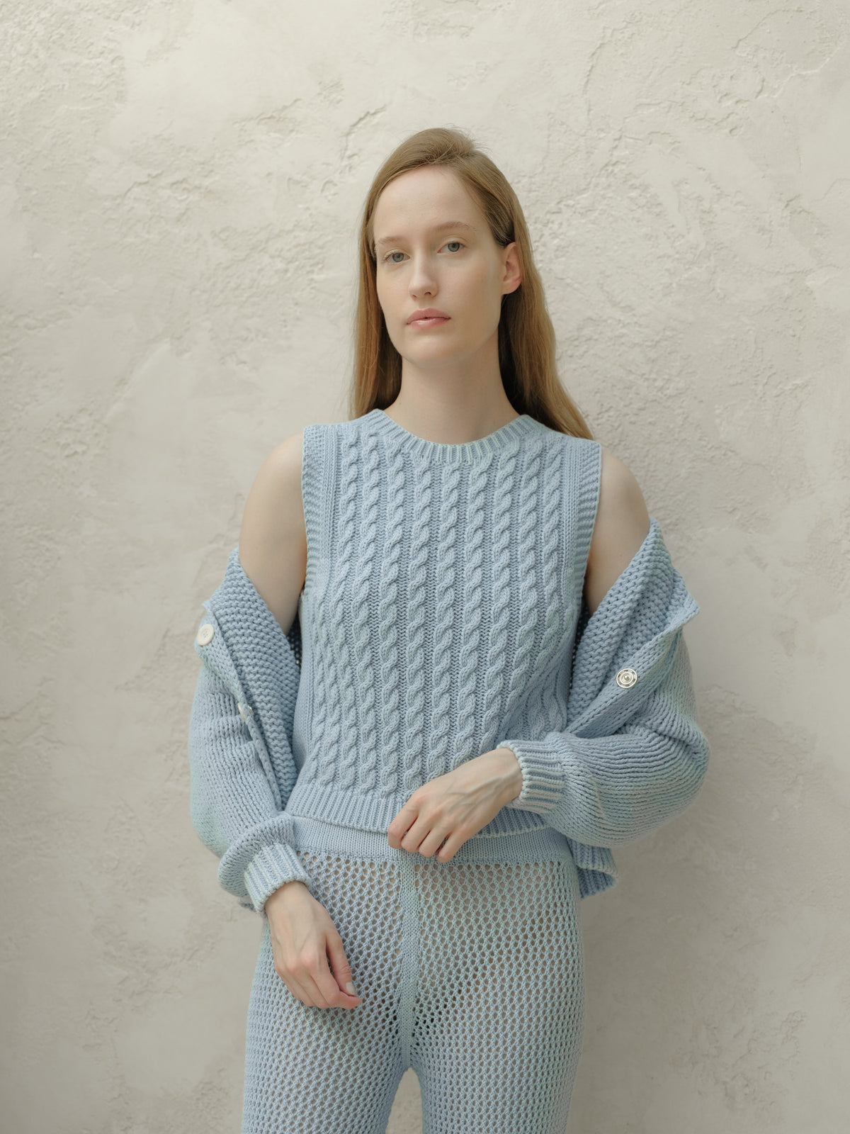 Cotton Cable Knit Tank Top