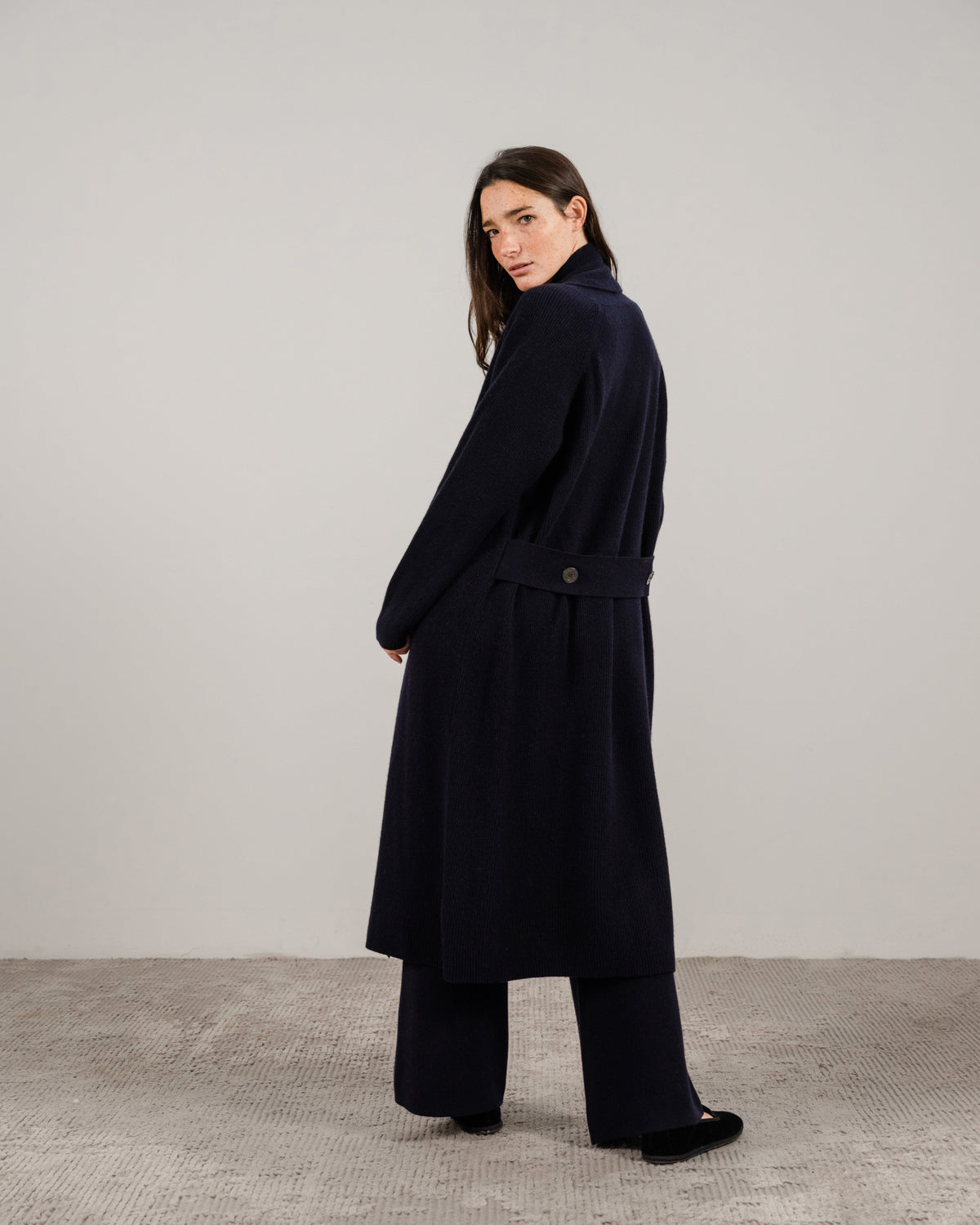 Cashmere Mix Shawl Collar Maxi Cardigan
