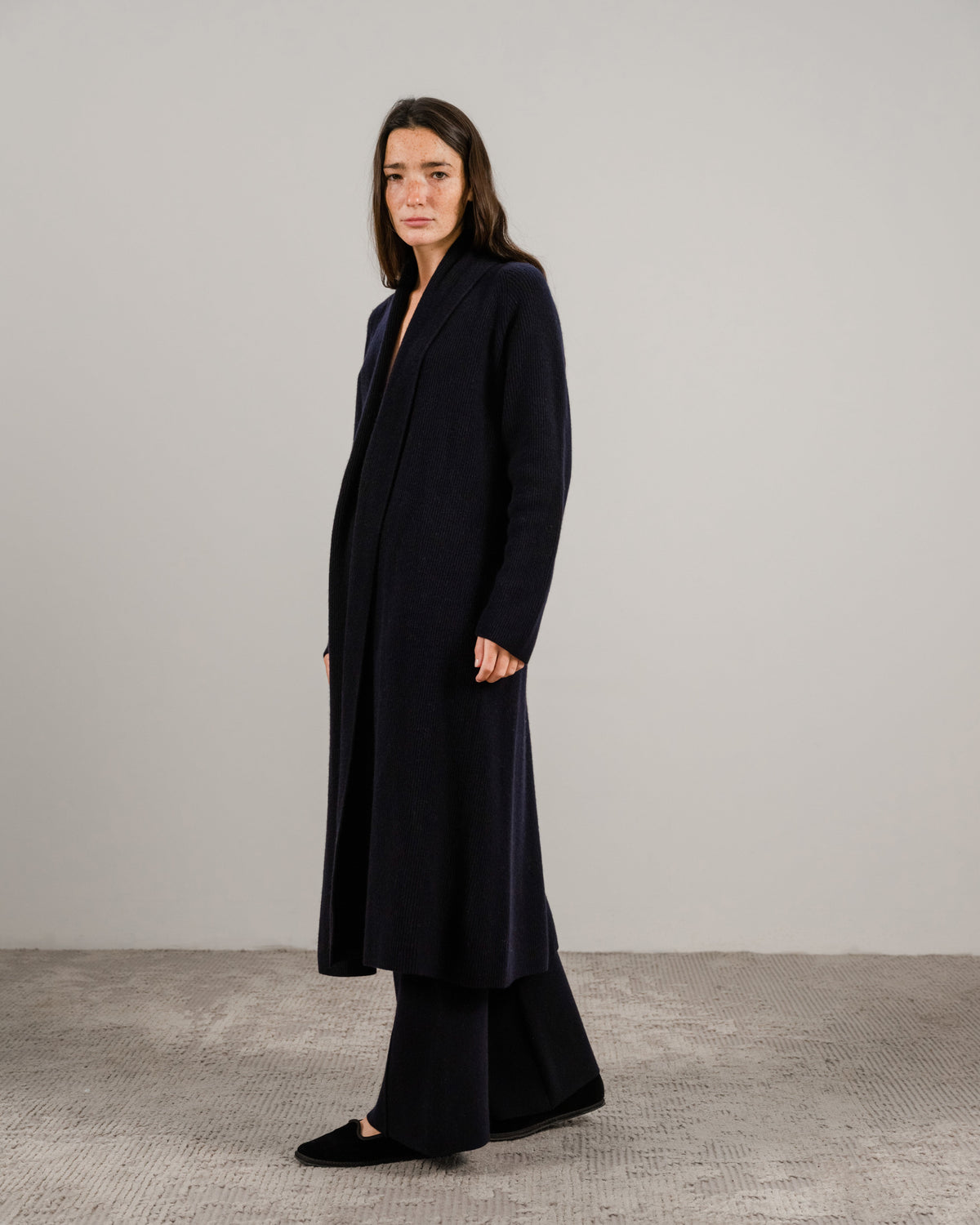 Cashmere Mix Shawl Collar Maxi Cardigan