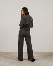 Cashmere Mix Roll-Up Cuff Crewneck