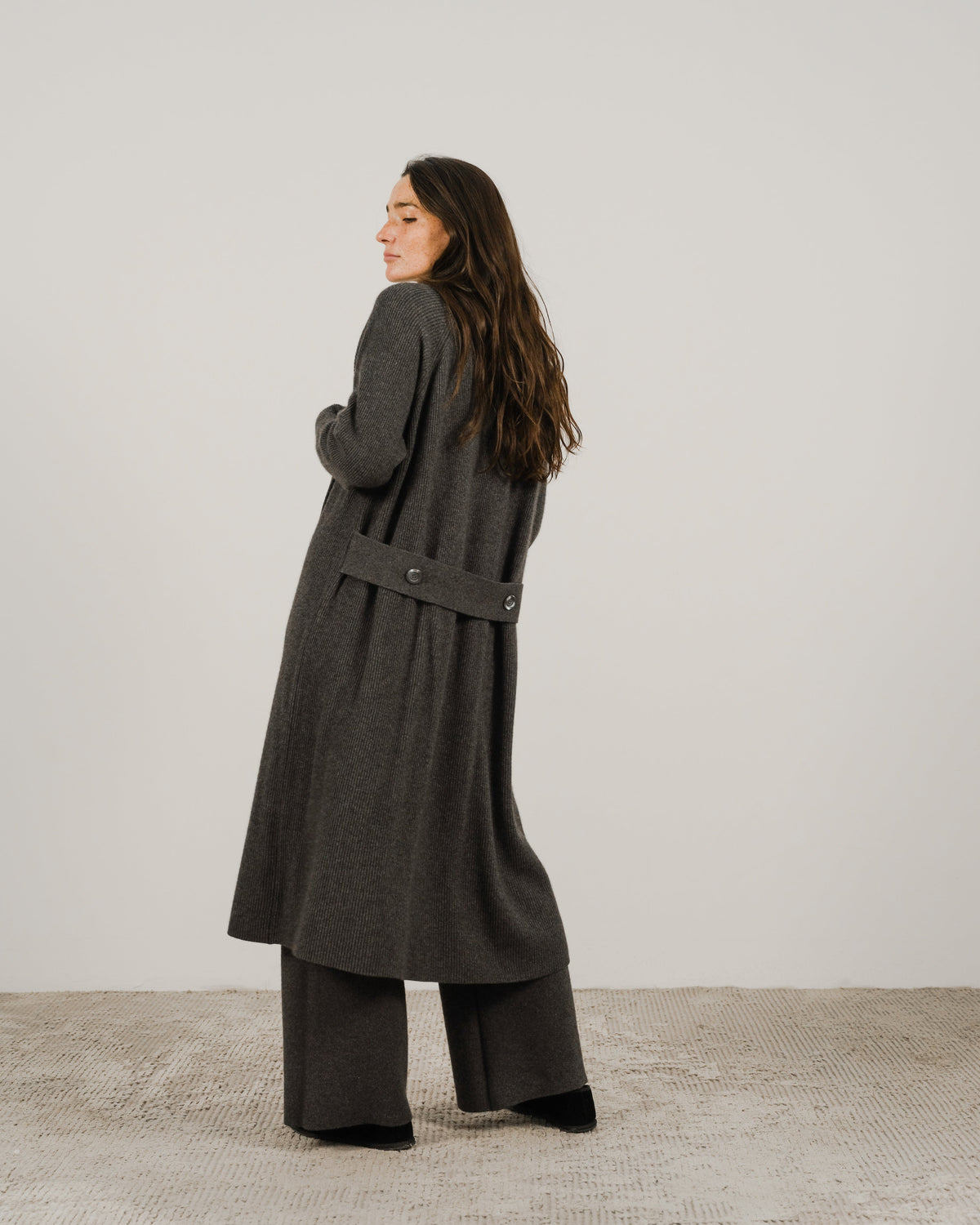 Cashmere Mix Shawl Collar Maxi Cardigan