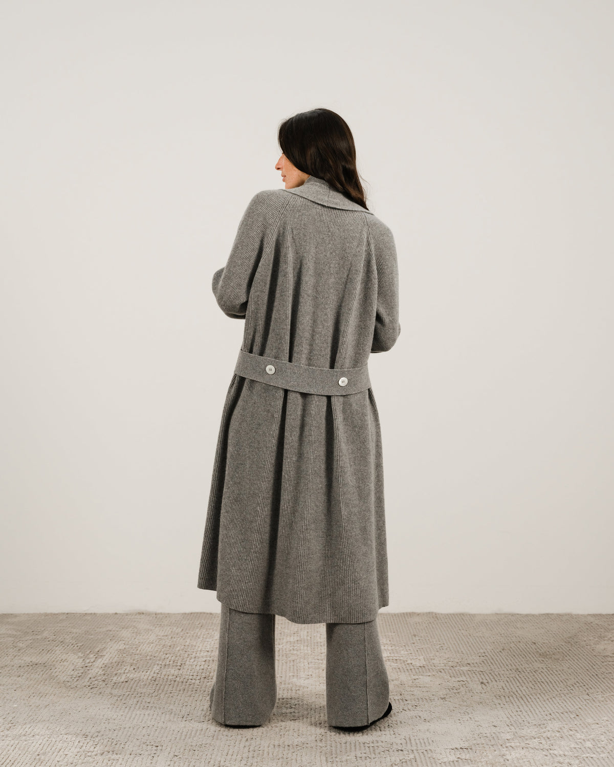 Cashmere Mix Shawl Collar Maxi Cardigan
