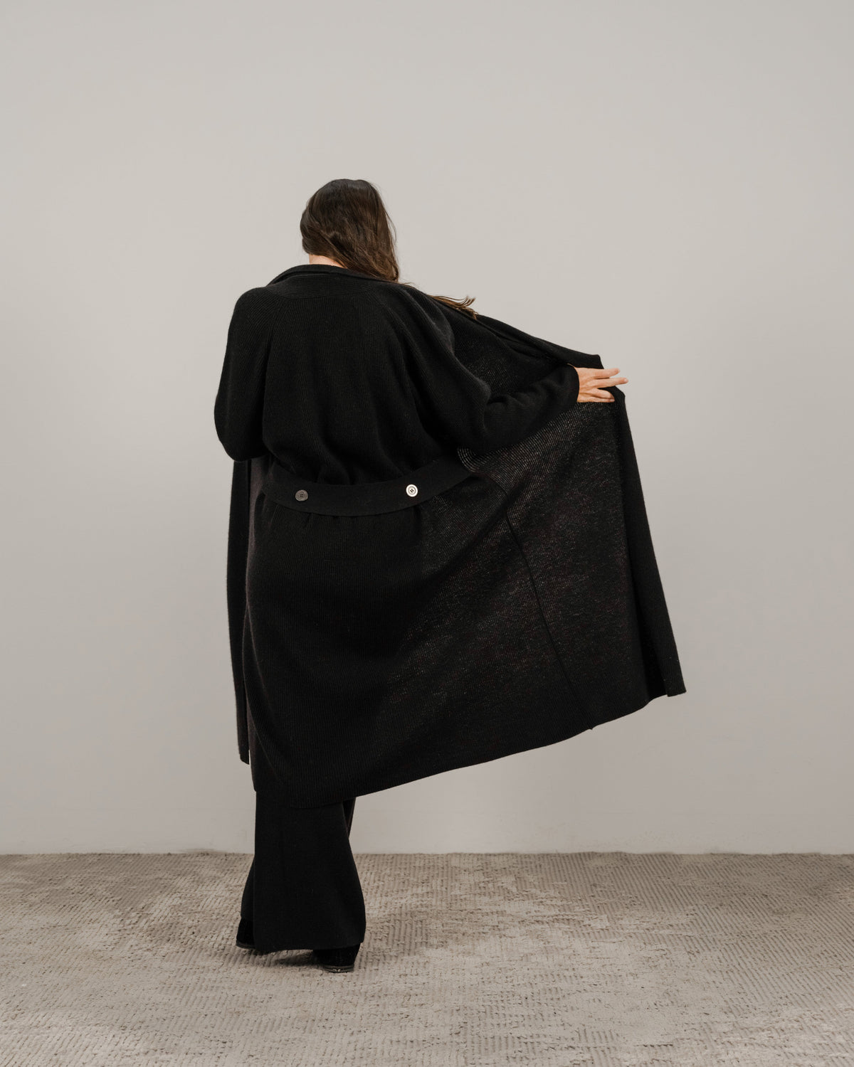 Cashmere Mix Shawl Collar Maxi Cardigan
