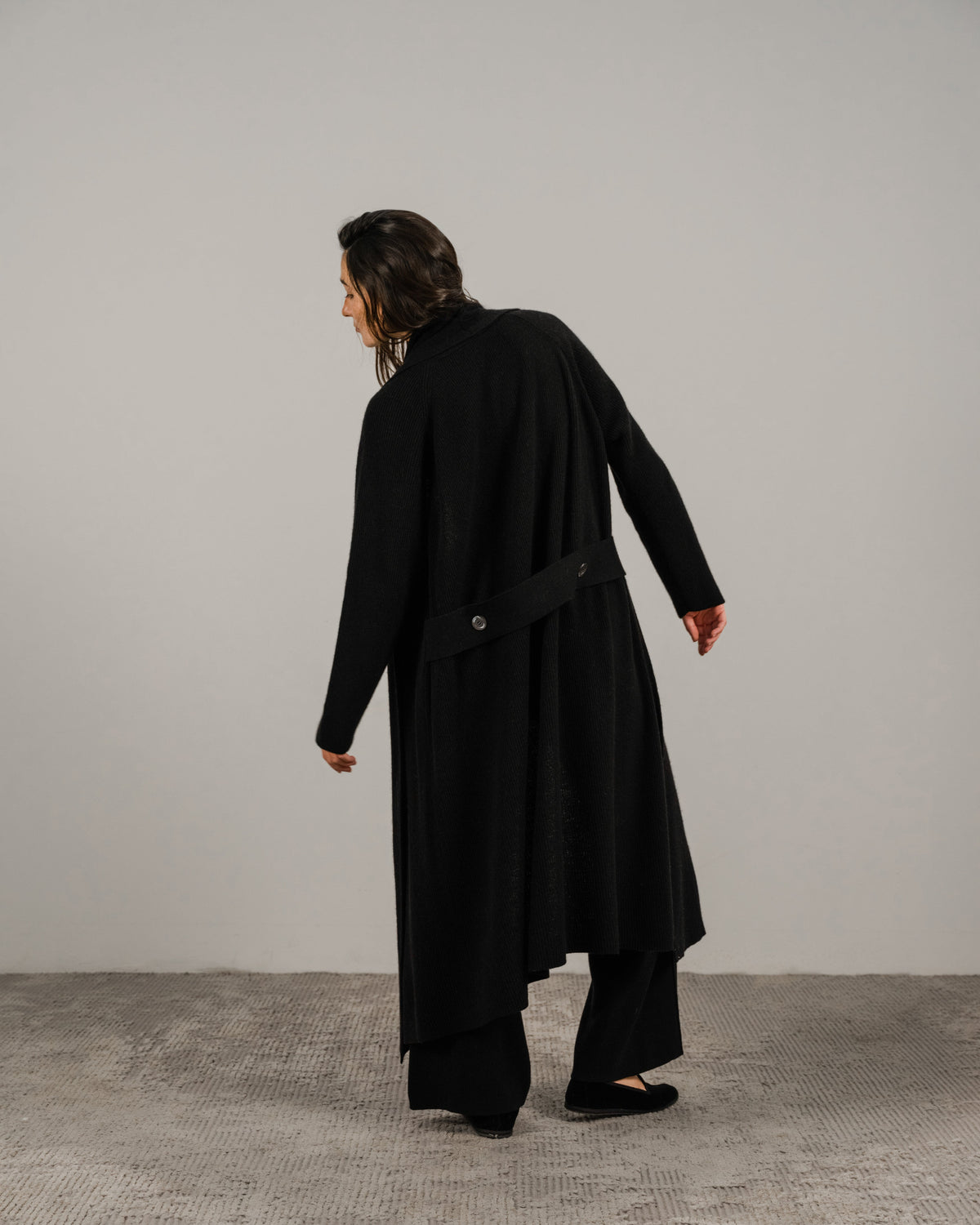 Cashmere Mix Shawl Collar Maxi Cardigan