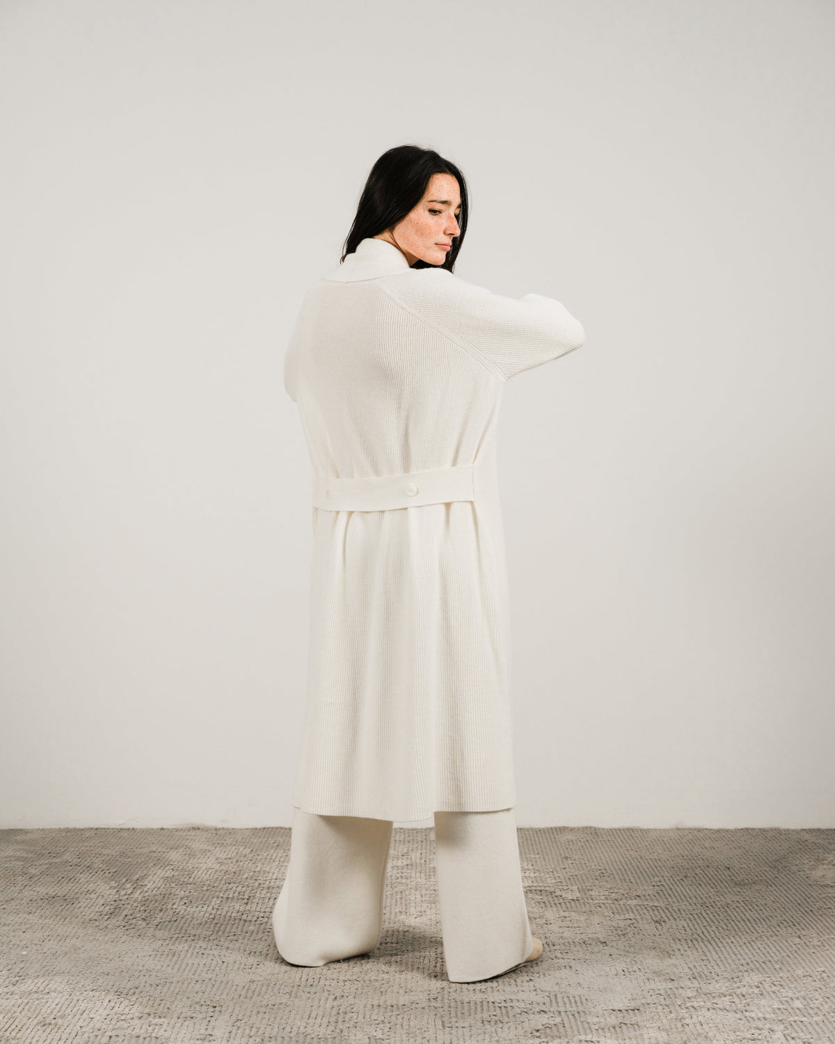 Cashmere Mix Shawl Collar Maxi Cardigan