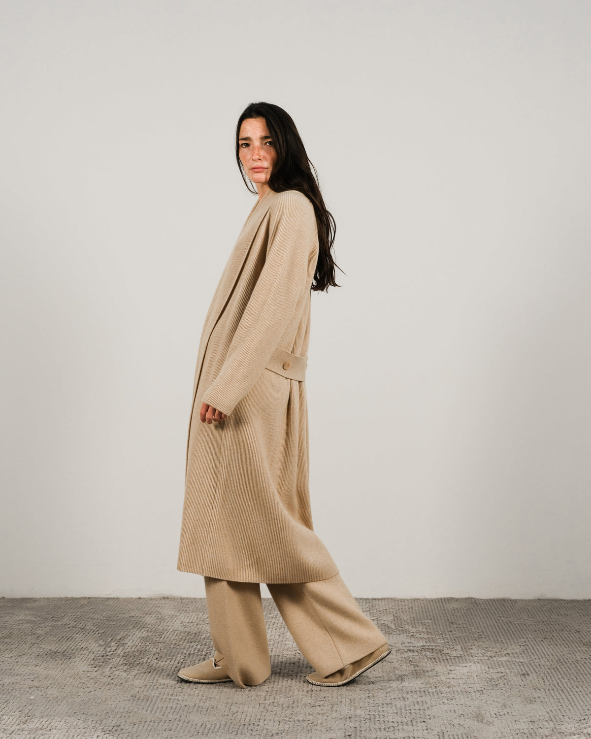 Cashmere Mix Shawl Collar Maxi Cardigan