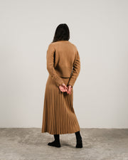 Cashmere Mix Roll-Up Cuff Crewneck