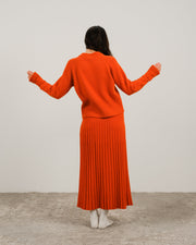 Cashmere Mix Roll-Up Cuff Crewneck