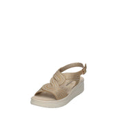 Valleverde Ciabatta Donna Zeppa Strass Beige - 55602