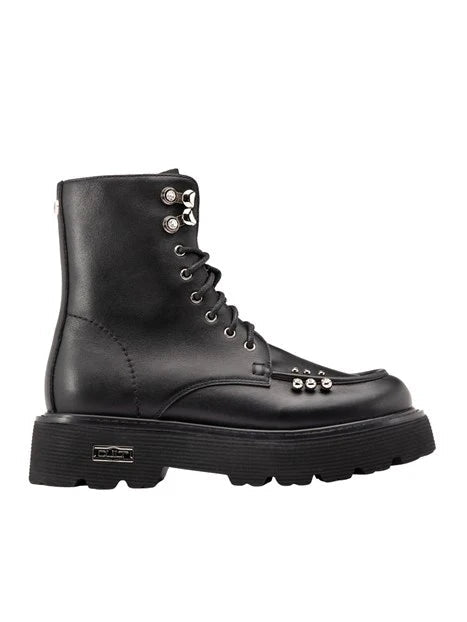 Cult Anfibio da donna in pelle con strass e suola carrarmato CLW482000 nero