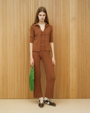 Cotton Plissé Pants