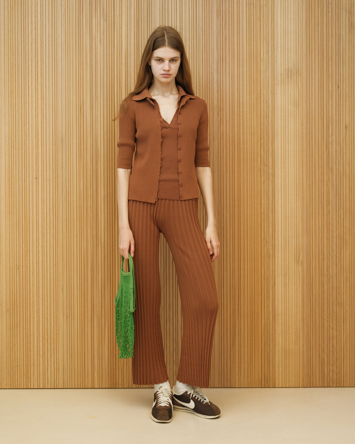 Cotton Plissé Pants