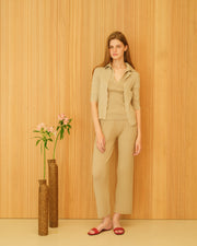 Cotton Plissé Pants
