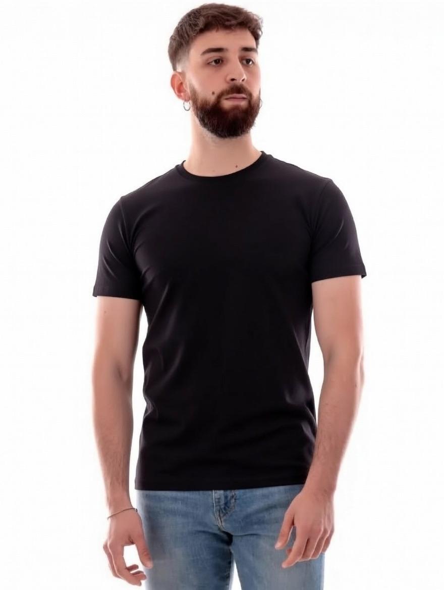 Yes Zee 0382 T778 OQ00 0801 Uomo Nero - T-Shirt Manica Corta