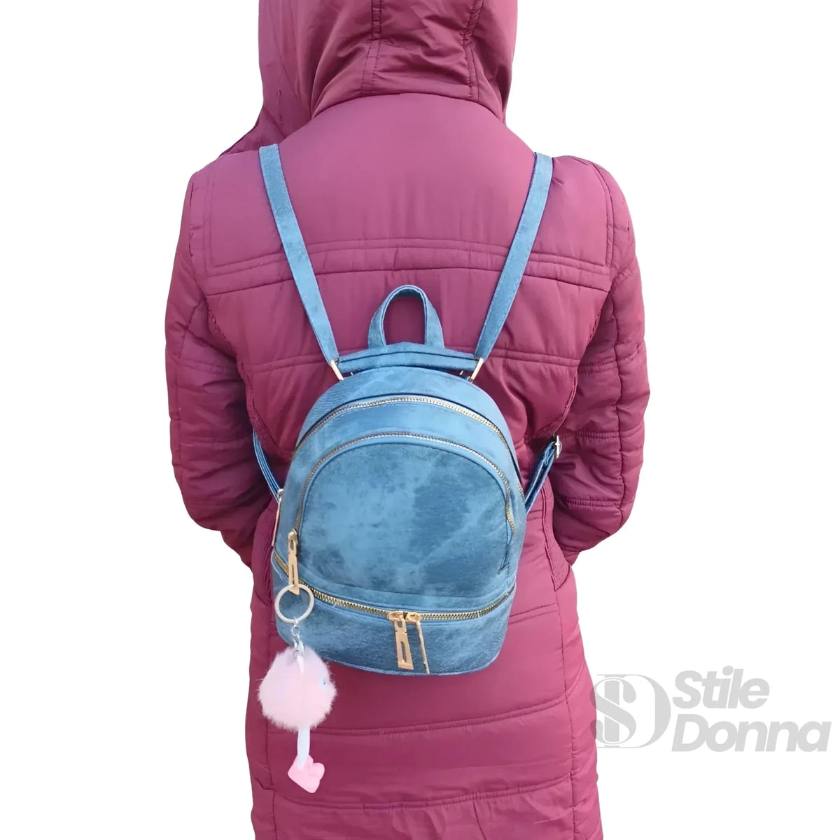 Azzurra Zaino Mini in Denim Blu
