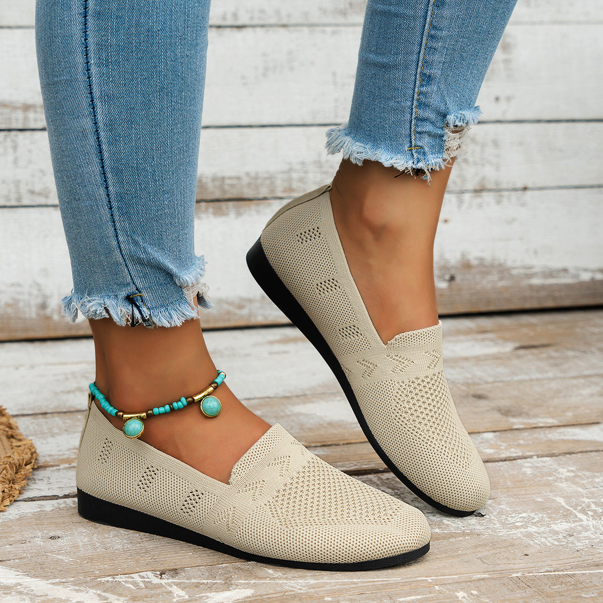 Women's Plus Size Round Toe Flat Bottom Casual Shoes