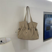 Drawstring Large Capacity Canvas Commuter Hand-carrying Bag