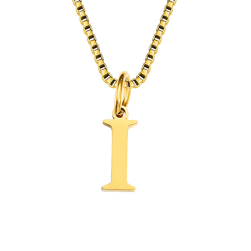 26 English Letter Necklace Titanium Steel Women's