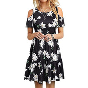 Women's Fashion Short Sleeve Off-shoulder Dress