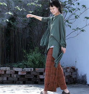 Summer Irregular Hem Smooth Pullover T-shirt Tops