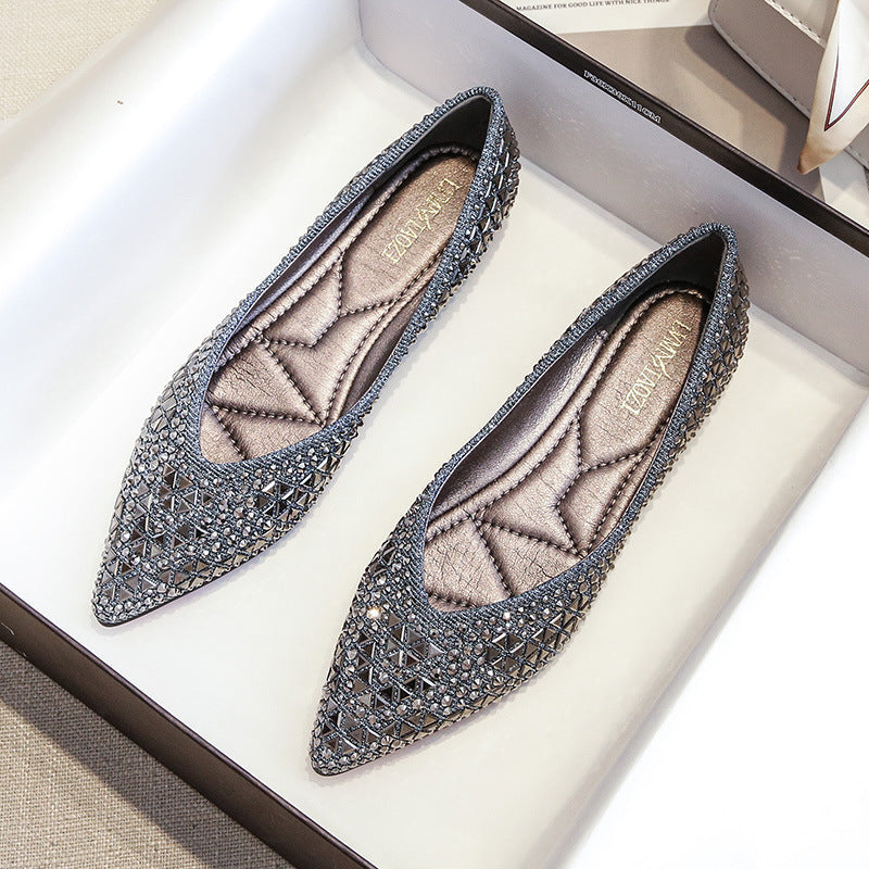Rhinestone Shoes Women's Full Diamond Flat Bottom