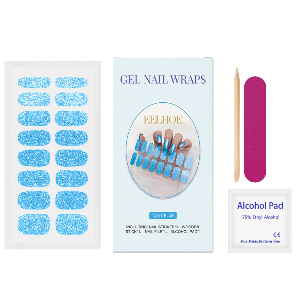 Soft Gel Nail Sticker Set Glitter Four Colors