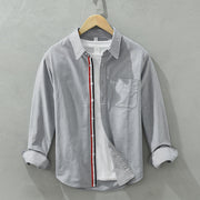 Men's Casual Woven Oxford Long-sleeved Shirt