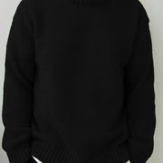 Men's Solid Knitted Pullover, Casual Long Sleeve Crew Neck Sweater For Fall Winter