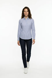 b.young camicia a righe donna Garance 20818868 celeste
