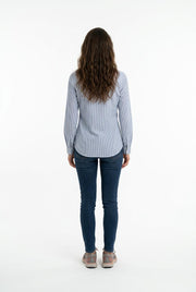 b.young camicia a righe donna Garance 20818868 celeste