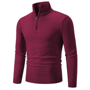 Zip-up Turtleneck Pullover Men's Long Sleeved Sweater