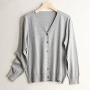 Basic Style Commuter Coat Silk Knitted Cardigan Sweater