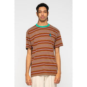Santa Cruz Mini Hand Stripe T-shirt uomo manica corta a righe seppia