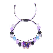 Butterfly Bracelet Colored Stone Beaded Women's