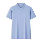 Ice Silk Seamless Polo Shirt Men's Cool Light Luxury Short Sleeve