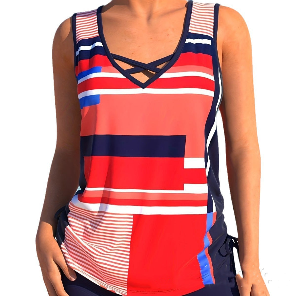 Women's Printed Split Boxer Swimsuit