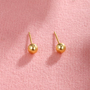 Copper-plated Gold Frosted Glossy Round Mini Ear Studs