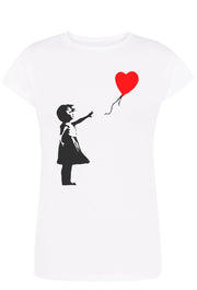 Bambina Banksy 3500 Lady T-Shirt Donna 100% Cotone Pettinato JK