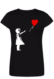 Bambina Banksy 3500 Lady T-Shirt Donna 100% Cotone Pettinato JK