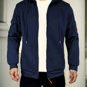 Men's Regular Fit Hoodie with Zip Pockets - Black, Polyester Blend, Long Sleeve, Casual Style