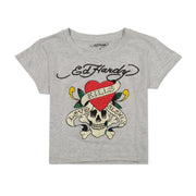 Women's Skull Rhinestone Hot Fixed Short Sleeve T-shirt Short Sleeve