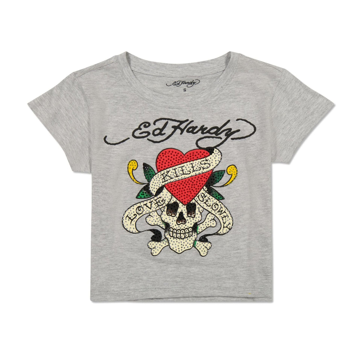 Women's Skull Rhinestone Hot Fixed Short Sleeve T-shirt Short Sleeve