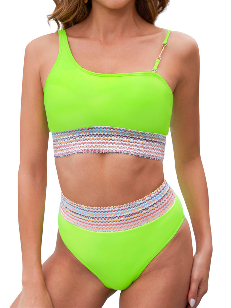 Women's Fashion Simple Solid Color Bikini Set